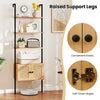 Boho Open Display Shelf Storage Organizer with Rattan Cabinet-Natural