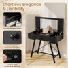 2-in-1 Vanity Desk Large/Small Tabletop-Black