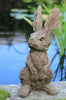 Garden Ornament Rabbit Hare Sculpture indoor outdoor Wood Effect 38cm