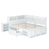 Double Bed Frame L Shaped 4FT6 Platform Bed with Underbed Storage and Drawers