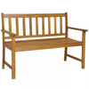 Garden Bench All-weather Patio Chair Acacia Wood Loveseat w/Armrest & Backrest