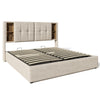 Ottoman Storage Linen Fabric Upholstered Bed Frame 5ft King Bed with Headboard