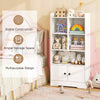 GYMAX Bookshelf Freestanding Bookcase with Doors & 2 Storage Cabinets White