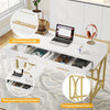 Computer Desk with Two Drawers, Modern Study Writing Desk with Storage, Makeup