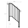 Iron Handrail Railing for Stairs 2-3 Steps Handrail for Garden Outdoor Step UK