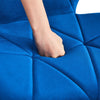 2x Blue Velvet Breakfast Bar Stools Swivel Gas Lift Chairs Kitchen Pub Chair