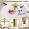 COSTWAY 5 Piece Dining Table Set Round Kitchen Table & 4 Chairs-White