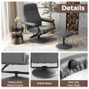 360°Swivel Recliner Upholstered Faux Leather Armchair-Grey