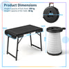 3Pcs Folding Camping Table Stool Set Portable Lightweight Picnic Table LED Chair