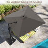 Heavy-Duty Sun Shade Outdoor Offset Hanging Umbrella w/ 360° Rotation-Grey