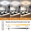LED Ceiling Fan with Light Dimmable Ceiling Fan with Remote for Living Bedroom