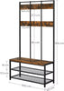 Industrial Coat Rack Vintage Rustic Hall Hanger Storage Bench Shoe Stand Hooks
