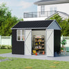 Heavy Duty 10x 8FT Metal Shed Steel Apex Roof Garden Storage Tool Bike Organizer