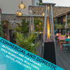 Pyramid Patio Heater, Gas 13kW Commercial Use, with Cover - Black
