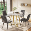 ROUND DINING TABLE FOR 4 PEOPLE CIRCULAR MODERN DINING TABLE WITH GOLD METAL LEG