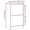 Vopese Shoe Cabinet White 60x34x96.5 Engineered Wood, Shoe Storage O5F8