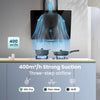COMFEE' 60cm Angled Cooker Hood Tempered Glass Extractor w/ Touch Screen & LED