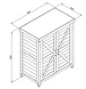 Grey Wooden Garden Storage Cabinet Weather-Resistant Magnetic Closure 2 Shelves