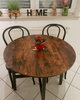 Round Dining Table Vintage Industrial Style Rustic Metal Small Kitchen Furniture