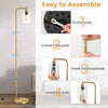 Bedroom Tall Pole Light Modern Standing Lamp w/Foot Switch-Gold