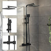 Bathroom Mixer Shower Thermostatic Dual Head Square Handset Matte Black