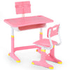 Kids Desk Chair Set School Student Child Kids Study Table Height Adjustable Pink