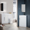 Modern Corner Bathroom Vanity Unit 560mm White Gloss Sink Basin Storage Cabinet