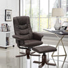 Swivel Ergonomic Office Chair Recliner Armchair with Footstool Wooden Duck Base