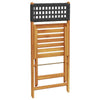 Brokky Folding Garden Chairs 8 pcs Black Poly Rattan and Solid Wood,Folding I9R1