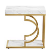 Narrow Side Table White Gold Side Table C Shaped End Table Modern Bedside Table