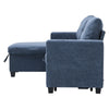 Pull Out Chenille Sleeper Convertible Sofa Bed Padded Chaise Lounge with Storage