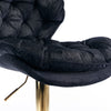 Bar Stools Set of 2 Adjustable Height 360° Swivel Tufted Pub Bar Chairs Black