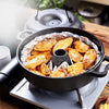 Cast Iron Casserole Dish Pot Pan Cooked Camping Stew Dutch Oven Stockpot Skillet