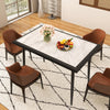 Indoor Modern Breakfast Table w/ Faux Marble Tabletop-Grey