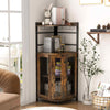 Industrial Wine Cabinet Buffet Cabinet with Adjustable Shelf-Brown