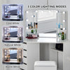 White Corner Dressing Table Makeup Desk Vanity Table 5 Drawers with Bubls