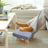 Small Rectangle Footstool Kids Chair Foot Stool Footrest Padded Seat Wooden Base