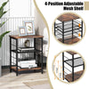 3-Tier Industrial Side Table End Table Record Player Stand w/Adjustable Shelf