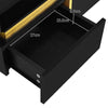 Coffee Table Living Room Storage Display Square Tea Table With 2 Drawers, Black