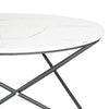 Coffee Table Marble Effect MDF Tabletop w/ Metal Legs | 80 x 45cm | Living Room