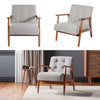 Scandi Fabric Armchair Upholstered Solid Wood Frame Single Sofa Accent Chair NEW