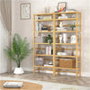 6-Tier Bamboo Bookshelf Tall Bookcase Adjustable Large Flower Stand Washing Room