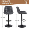 Ralex-chair Bar Stools Set of 34,Swivel Counter Height Barstools with Back,Black