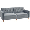 Convertible Sofa Futon Velvet-Touch Tufted Couch Sofa Bed Dark Grey