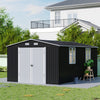 16x10ft ExtraLarge Metal Garden Shed Outdoor Bike Tool Storage House Window Lock