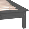 LED Bed Frame Grey 135x190 cm Double Solid Wood