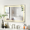 Rectangle LED Demister Bathroom Mirror 3 Color Lights Illuminate Touch Sensor