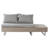 Rattan Garden Furniture Set Patio 6 Seater Corner Sofa with Table Cushions Khaki