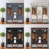 Durable Canvas Fabric Wardrobe Clothes Closet Storage Organizer 175x150x45cm