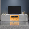 Modern High Gloss 2 Door TV Stand Unit Cabinet Entertainment Sideboard LED Light